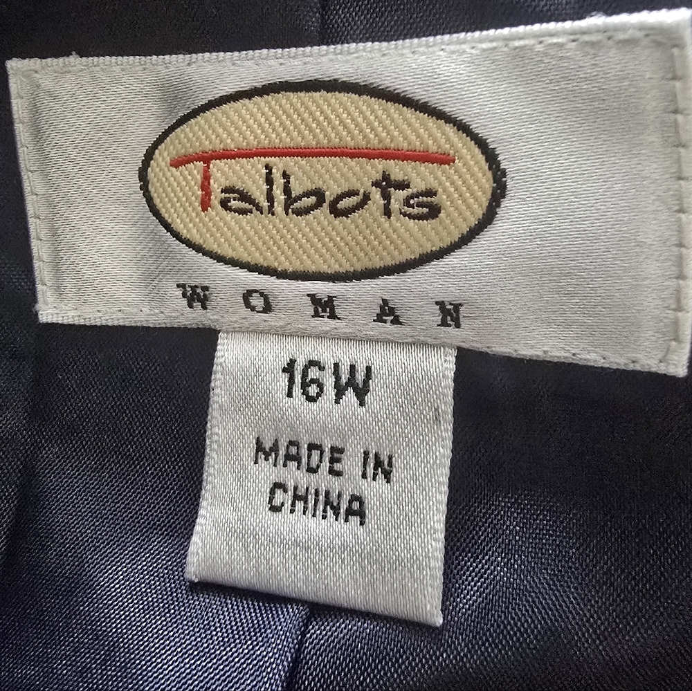 Talbots navy blue and white floral blazer women size 16W - Picture 6 of 15